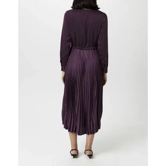 Vero Moda Women Cindy Plissé Dress Plum Perfect Size S - Picture 4 of 6